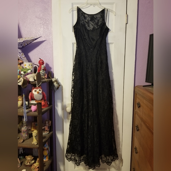 Scott & Jessica McClintock Vintage Black Lace Dress - Picture 3 of 4